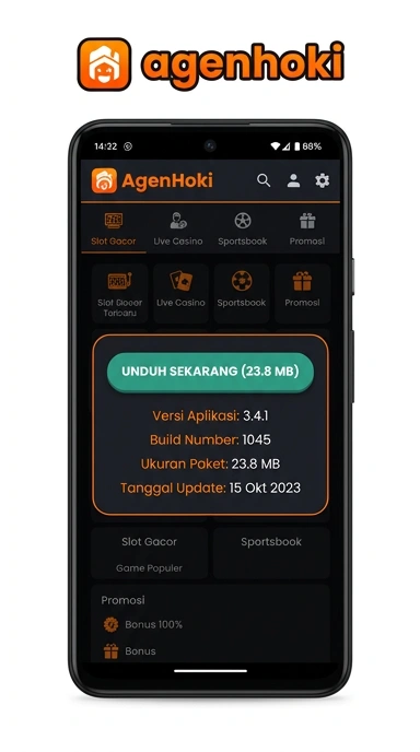 Tampilan halaman APK agenhoki