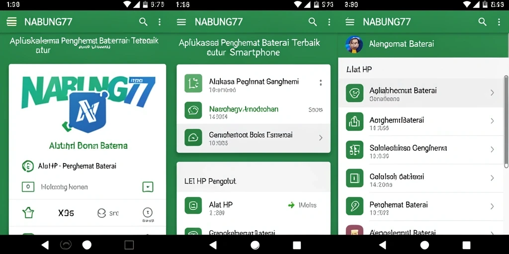 Antarmuka NABUNG77 yang sederhana dan informatif untuk pengguna.